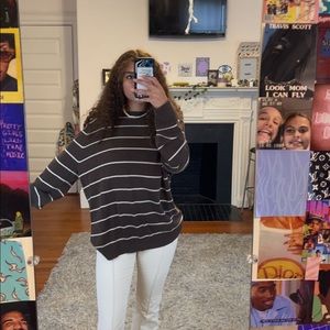 Brown and white striped sweater